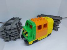   Lego Duplo locomotiva, lego duplo tren SERVICEAT + 12 buc maro gri curbe sine (Tren testat si verificat de service-ul nostru)