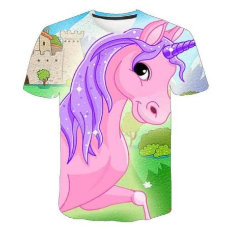 Tricou copii 3D Unicorn marimea 120