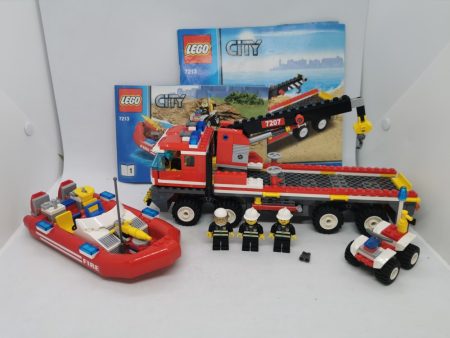 Lego City - Barca cu motor si pompier off road 7213 (cu catalog, lipsa matrita)