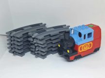   Lego Duplo locomotiva , lego duplo tren SERVICE-AT + 12 buc SINE curbe gri (produs testat si verificat in service-ul nostru)